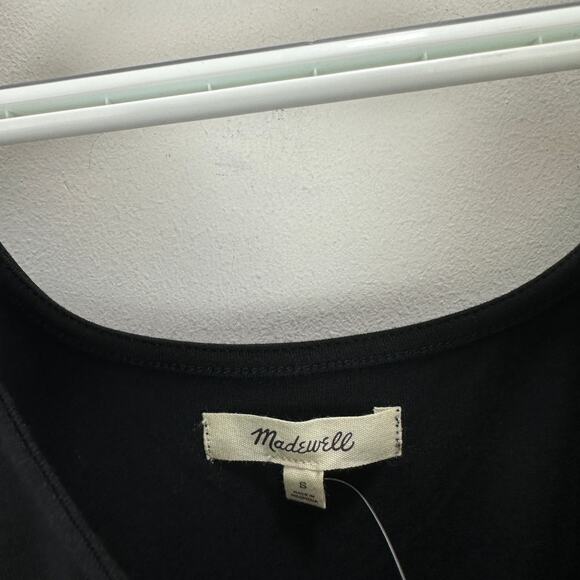 Madewell Wide Strap Tank Thong Bodysuit Black Stretch Cotton Blend Small NWT - Picture 9 of 13